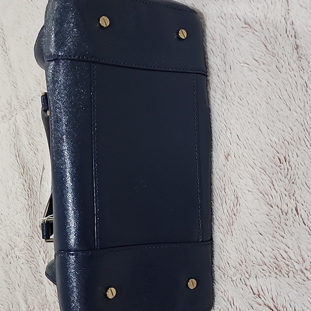 Tory Burch Hudson Bay Blue Leather Gold Hardware NWT - Picture 13 of 14